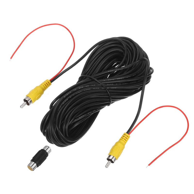 1 Pcs 49.2ft Male to Male RCA Extension Cable, Black, with Coupler