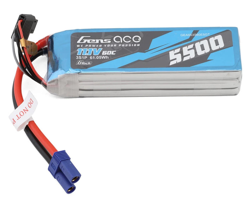 Gens Ace G-Tech Smart 3S LiPo Battery 60C (11.1V/5500mAh) w/EC5 Connector Battery