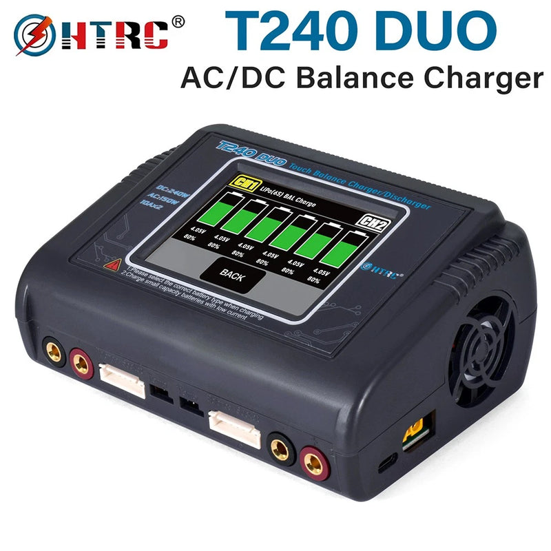 HTRC T240 DUO RC Balance Charger for LiPo LiHV LiFe Lilon NiCd NiMh Pb Battery