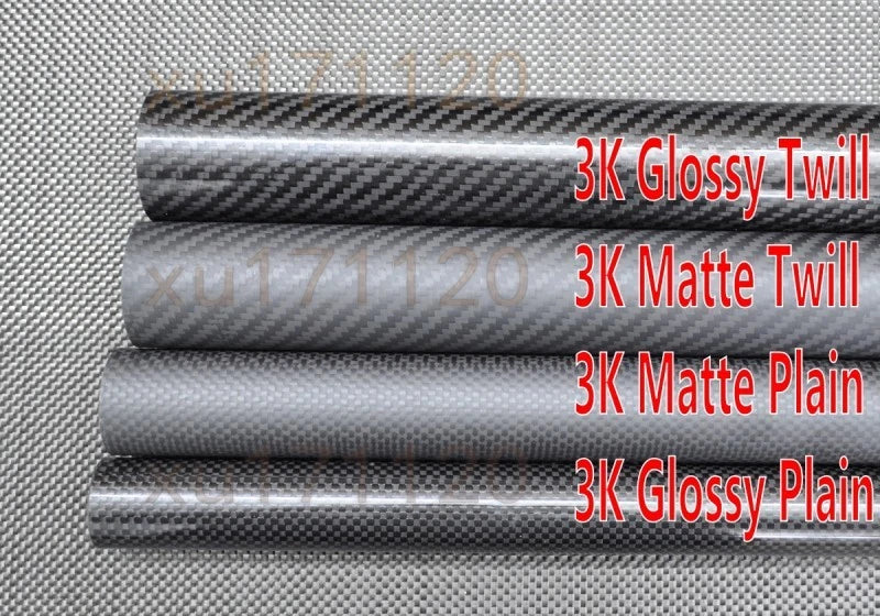 1-2PC 3K Carbon Fiber Tube 20-30mm ODx 500mm Roll Wrapped-Industrial/Drone Frame