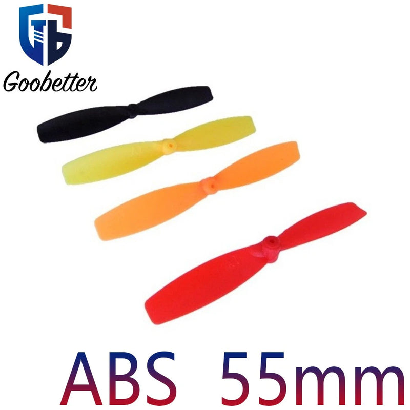55mm plastic RC drone propellers with colored blades: black, yellow, orange, red