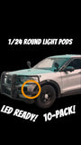 1/24 1/18 LED READY ROUND CIRCLE SINGLE LIGHT PODS POLICE MODEL CAR 10 PACK