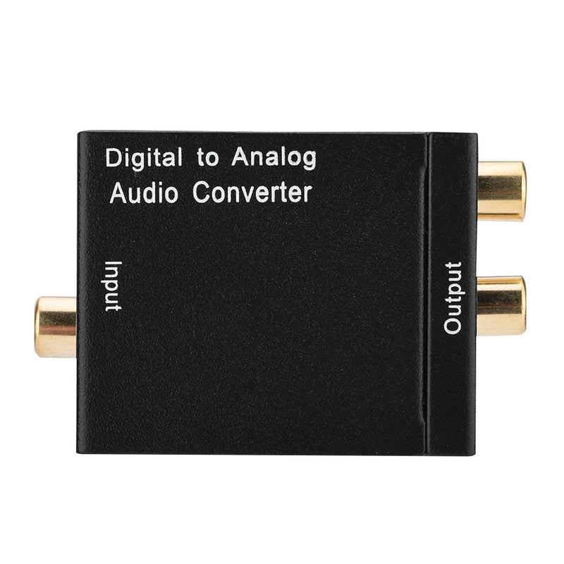 Digital to analog audio converter box with RCA coaxial and L/R output ports