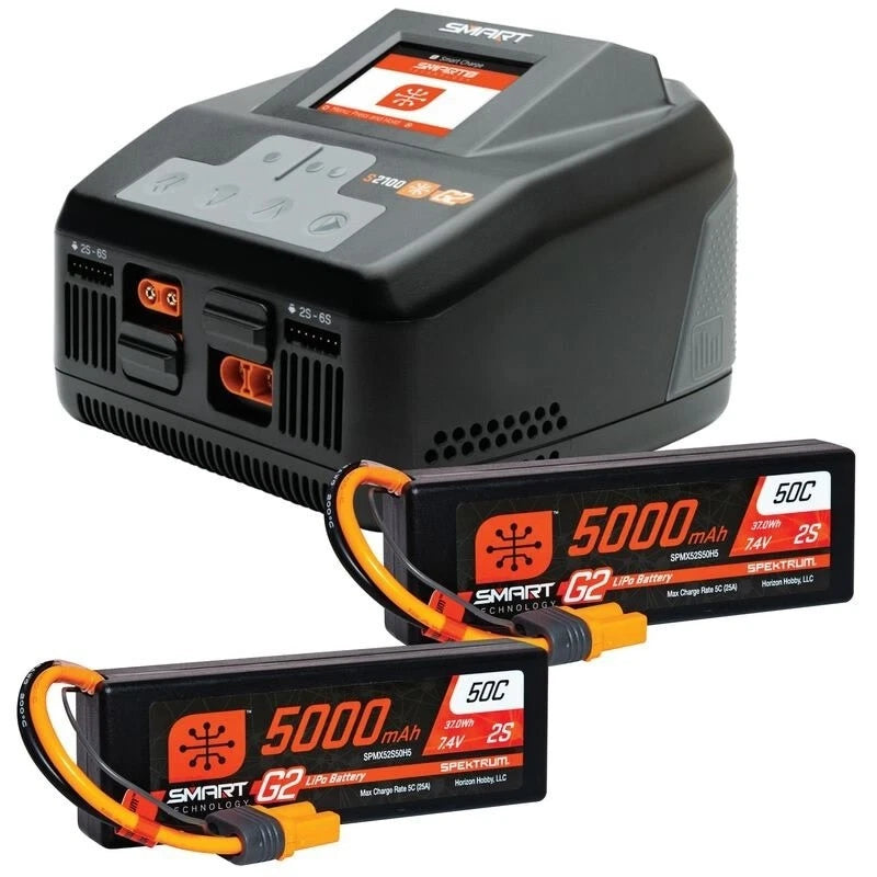 SPMXPSS550 SMART POWERSTAGE 4S SURFACE BUNDLE: (2) G2 5000MAH 2S LIPO IC5 & Battery