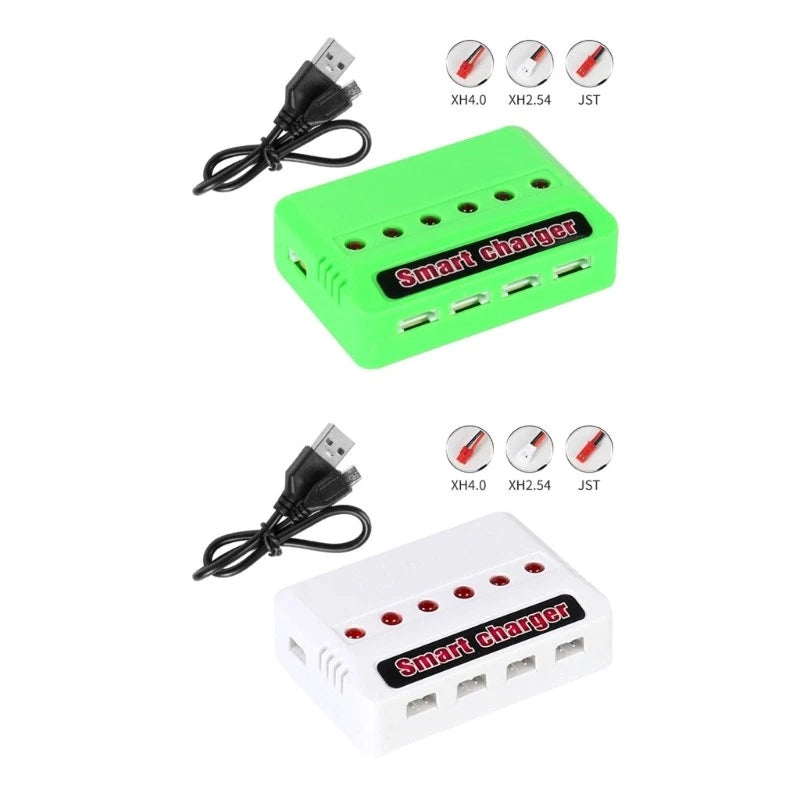 3.7V 500mAH Li-po Battery 6 in 1 Charging Adapter for Remote Controls Quadcopter
