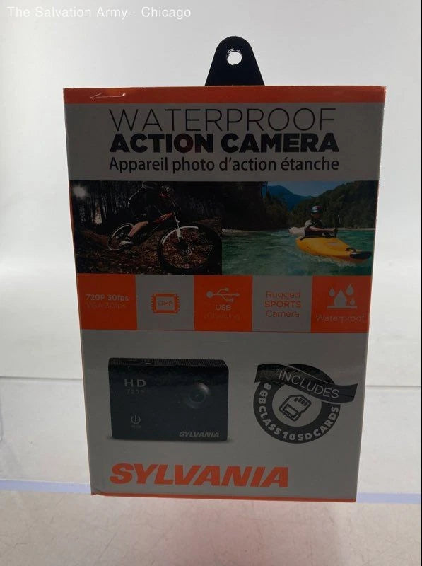 Sylvania Black Waterproof Action Digital Camera With Accessories Lot