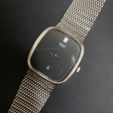 New Battery Installed SEIKO Wristwatch Black Dial 43-7100 1978 Model Battery