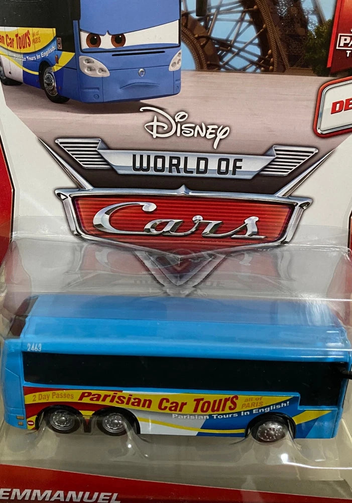 DISNEY PIXAR CARS "EMMANUEL" NEW IN PACKAGE, DELUXE MODEL, SHIP WORLD WIDE