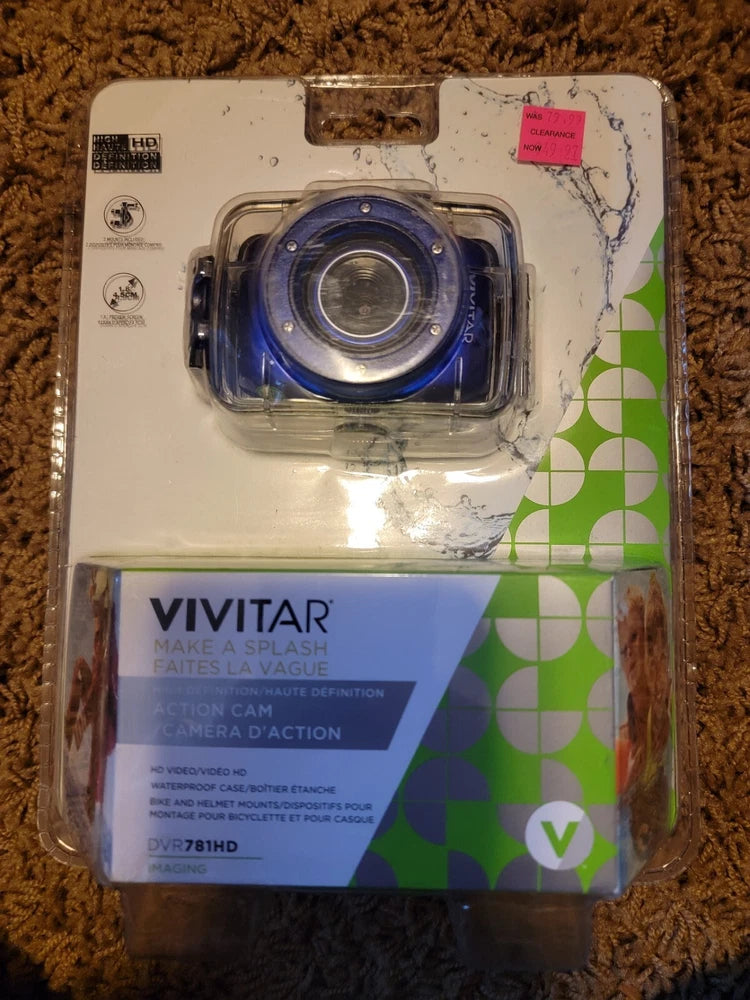 Vivitar HD Action Waterproof Camera / Camcorder - Blue DVR781HD Brand New Sealed