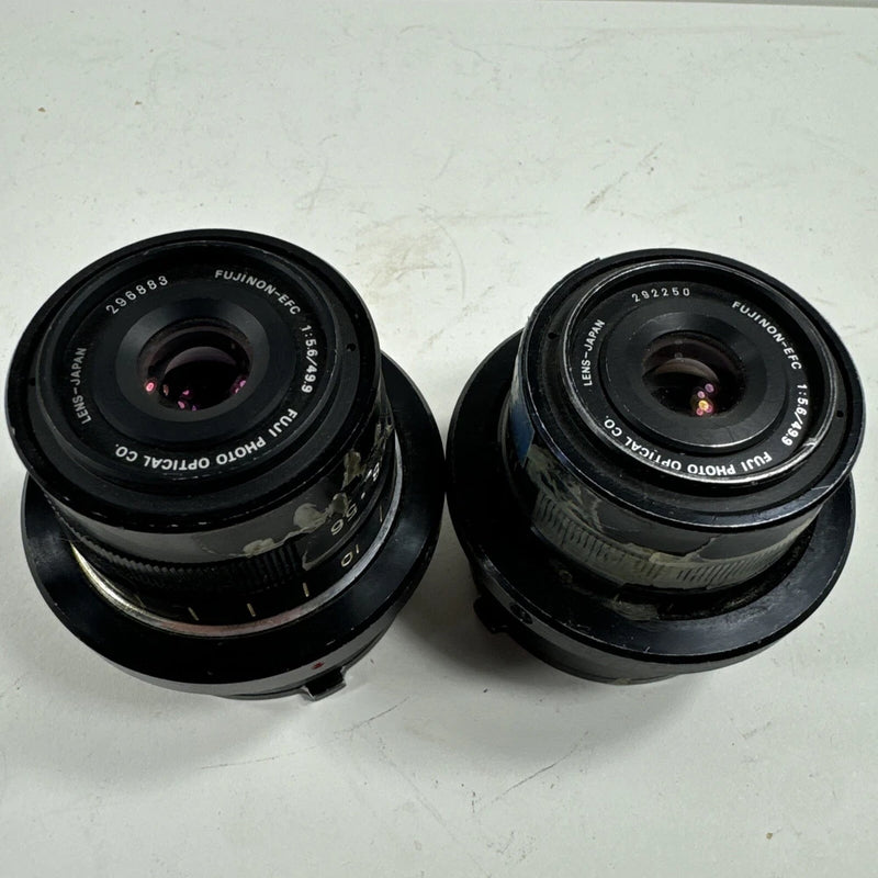 TWO Fujinon-EFC 50mm F5.6 Fuji Optical Co. Lens 49.9mm - Stereoscopic Camera