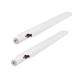 Pack of 2 white WiFi antennas with RP-SMA connectors, slim rectangular design