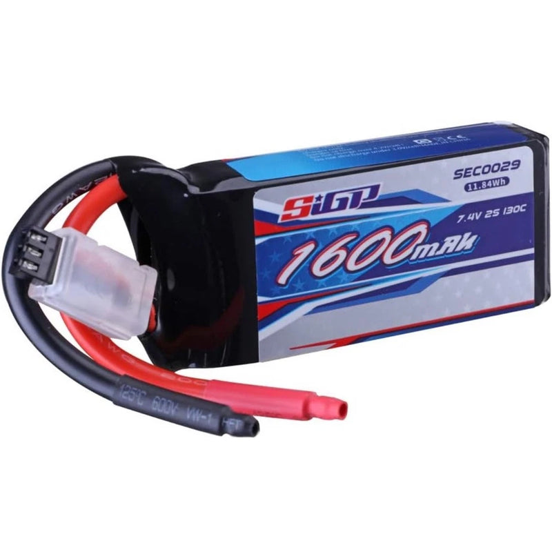 2S Lipo Battery 1600mAh 7.4V 130C Soft Pack with XT60 Plug for RC Helicopter ... Battery