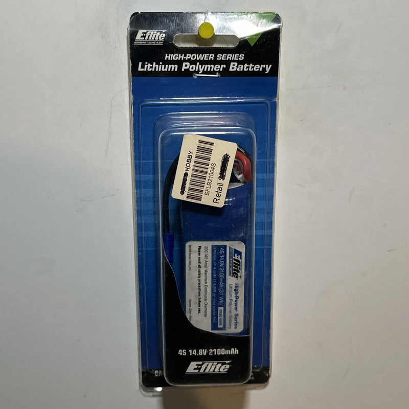 NEW E-Flite 20C Lithium Polymer Battery 4S 14.8V 2100 mAh High Power Series Battery