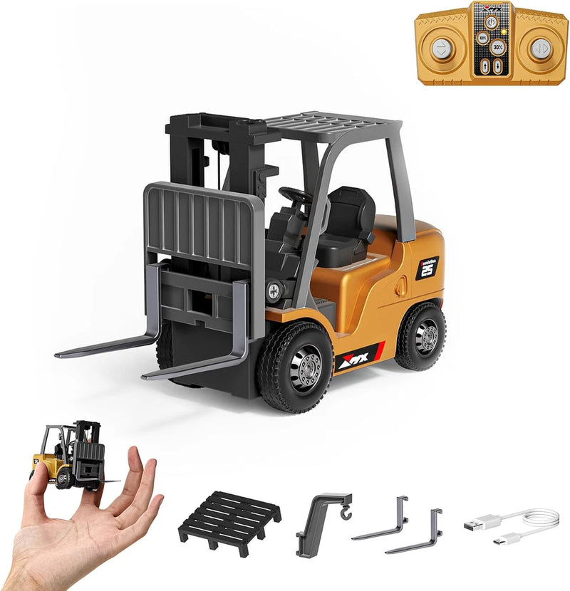 1/64 RC Forklift Toy 7 Channel 2 Mode Mini Remote Control Forklift Truck with Re Converter
