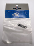 RC helicopter linkage hardware, small black multi-piece set in clear plastic bag