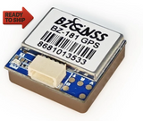 Drone GPS module with blue PCB and metal shield, BZ-181 label on top