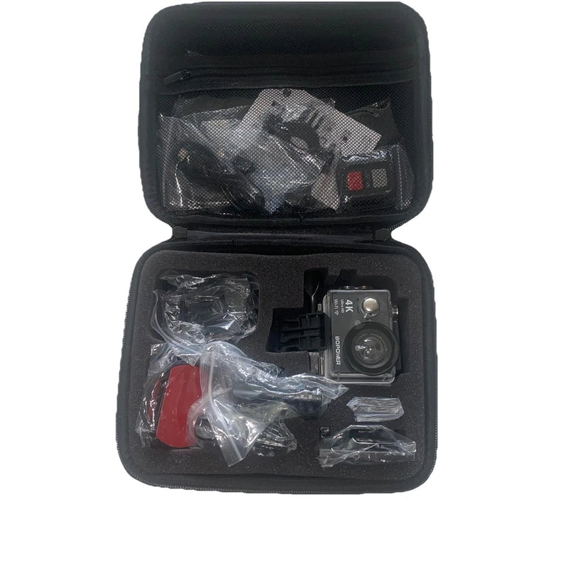 BoPower 4K Action Waterproof Camera  Accessories Case Mount Remote Control- New