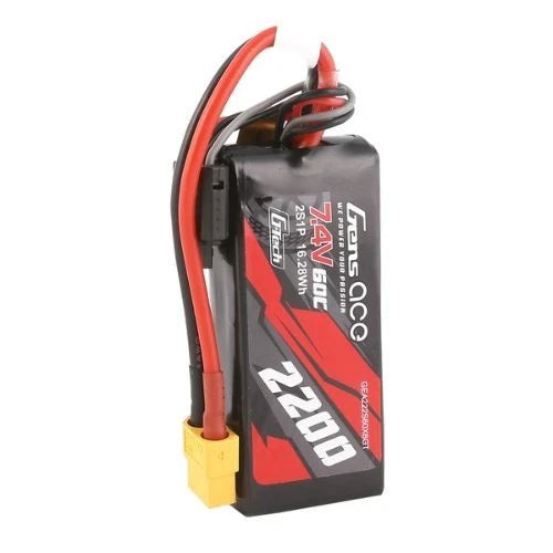 Gens ace 2200mAh 2S 60C 7.4V G-Tech Lipo Battery Pack with XT60 Plug Battery