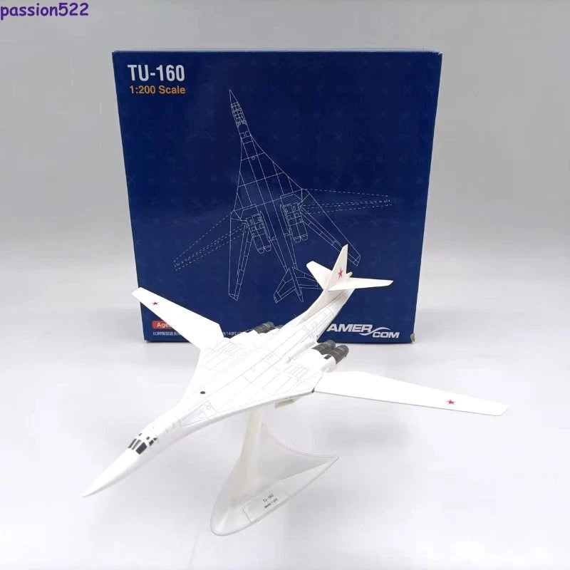 TU-160 White Swan Bomber Diecast Aircraft Model Sound Light Toy Academy Hobby