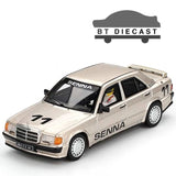 MINI GT MERCEDES BENZ 190E 2.3-16 #11 AYRTON SENNA 1/64 CHAMPAGNE MGT01076