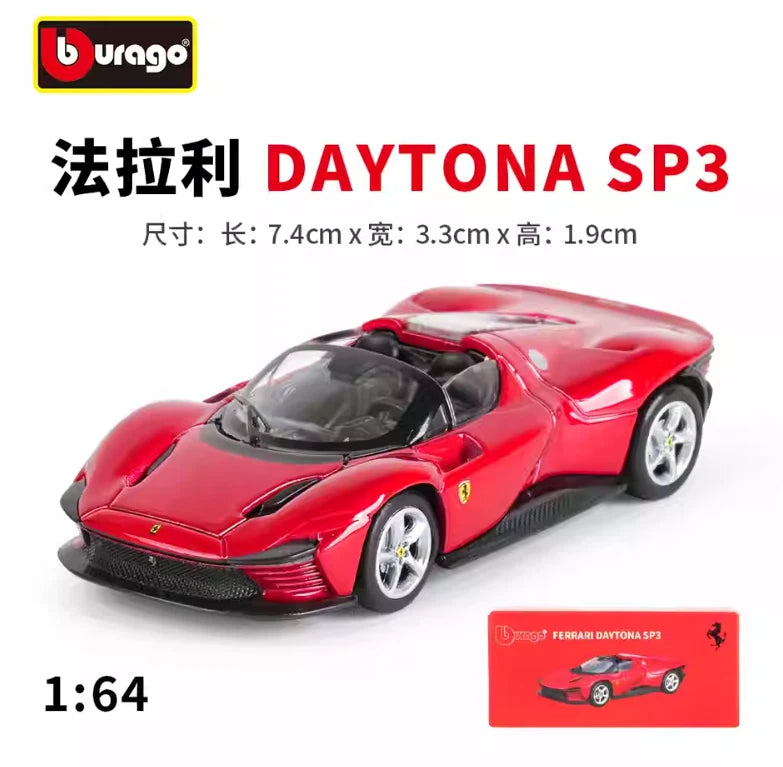 Bburago 1:64 Ferrari Daytona SP3 Diecast Metal Model Car New in Box