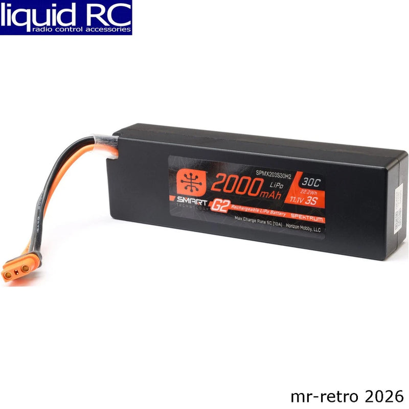 Spektrum X203S30H2 11.1V 2000mAh 3S 30C Smart G2 LiPo Battery: IC2 Connector Battery