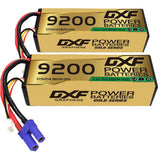 DXF 2PCS Performa Racing Graphene  Lipo 9200 11.4V 3S 140C Battery GOLDEN EC5