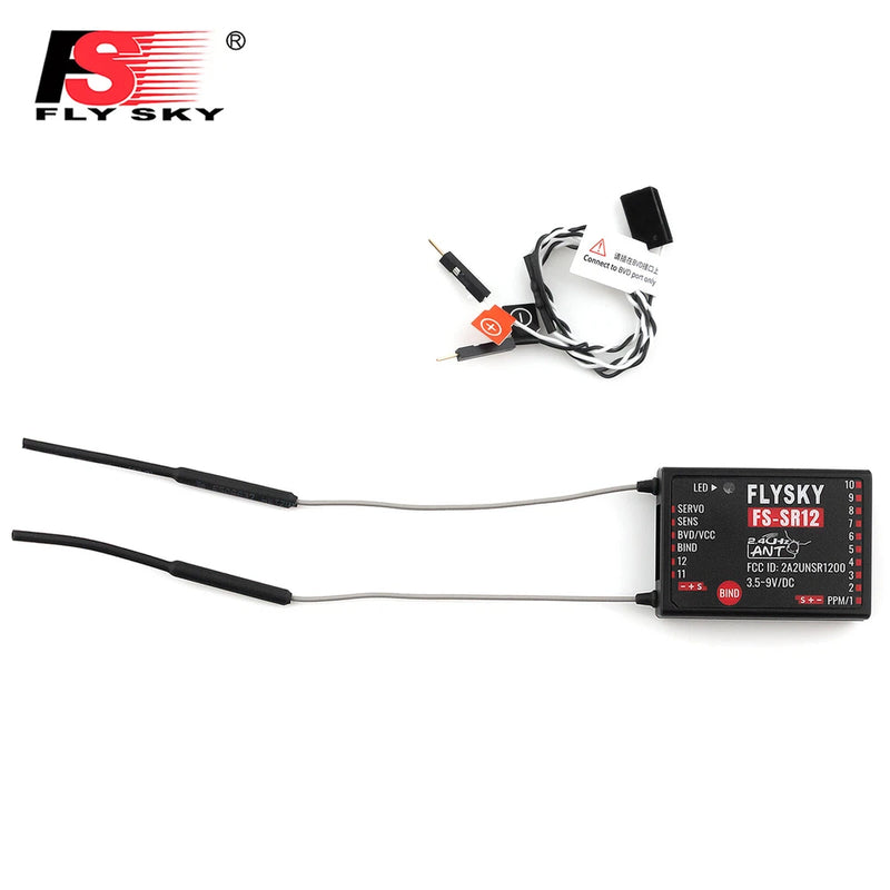 FLYSKY FS-SR12 Receiver 2.4G 12CH for FS-ST8 Transmitter Fixed Wing RC Car Boat