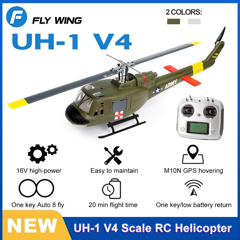 FlyWing UH-1 V4 RC Helicopters 10CH Brushless Motor GPS RTF 3D Remote Controll