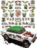 1:64,1:43,1:32,1:24 RAT WATER-SLIDE DECALS FOR HOT WHEELS, SLOT CAR MODEL