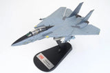 Light gray F-14A Tomcat model aircraft on black display stand