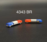 2-Pack 1/43 Scale Model Blue Red Amber Flasher Smith Wesson 8880 Lightbar 4343BR