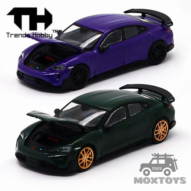 Trends Hobby 1:64 Taycan Turbo GT-Green/Purple Diecast Model Car