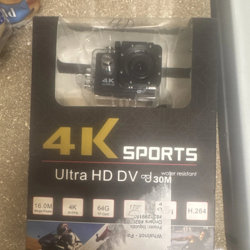 Ultra HD DV Action Camera 4K Video, 16MP, Wi-Fi, Water Resistant, Black