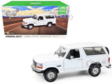 1993 FORD BRONCO XLT OXFORD WHITE 1/18 DIECAST MODEL CAR BY GREENLIGHT 19086