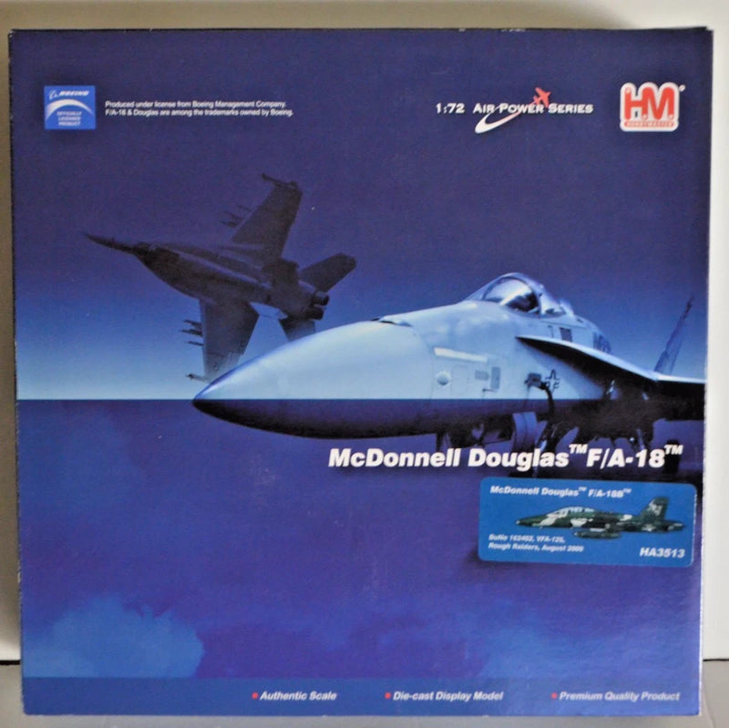 1:72 F/A-18B model kit box with McDonnell Douglas artwork and scale label
