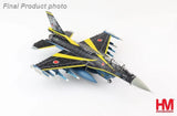 1:72 JASDF F-2A fighter model, black and yellow with red roundel markings