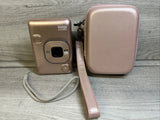 Fujifilm Instax Mini LiPlay Hybrid Instant Camera Blush Gold & Case + 64 GB SD