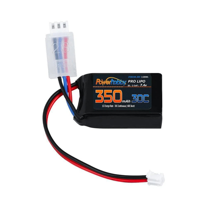 Powerhobby 7.4V 350mAh 2S 50C LiPo Battery w PH2.0 Plug Fits Losi Mico-B Battery