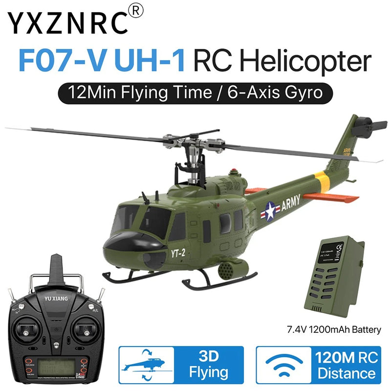 YUXIANG F07-V UH-1 Huey 6-Axis Gyro 6CH Flying Brushless RC Helicopter 1Battery