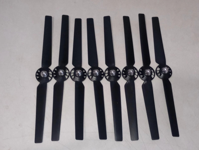 Set of 8 black 13-inch drone propeller blades with metal hub grommets