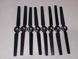 Set of 8 black 13-inch drone propeller blades with metal hub grommets