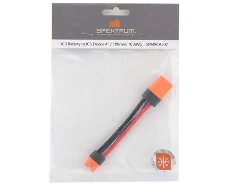 IC5 4" Device to IC3 Battery Charge Lead Spektrum RC SPMXCA507 Battery