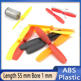 55mm Plastic Propeller Props for 1mm Shaft RC Model Aircraft Quadrotor Drone DIY
