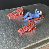 Diorama 1:64 Mechanic Repair Car Chassis Repair Scene Model  Miniatures Figures