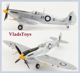 Hobby Master Spitfire Mk VIII model aircraft, gray with yellow nose and black tail