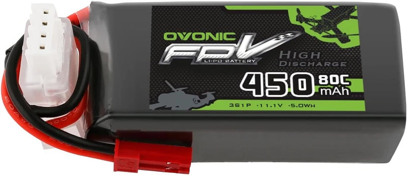 11.1V 80C 450mAh 3S Lipo Battery with JST Battery