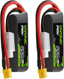 7.6V 100C 450mAh 2S Lipo Battery Long Size with XT30 Plug 1 Package Including 2 Battery