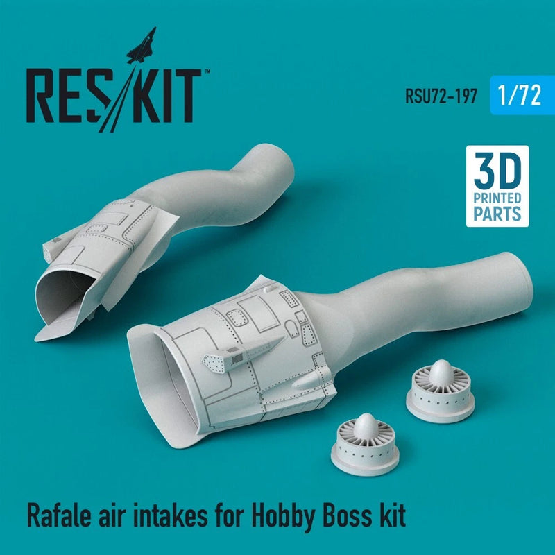 Rafale 1/72 3D-printed air intake parts with two small circular details, light gray