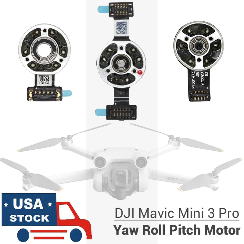 Gimbal yaw/roll/pitch motor module with ribbon cable and circular mounting plate